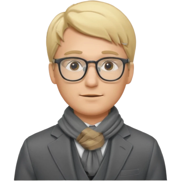 gray scarf male blond hair with suit glasses emoji