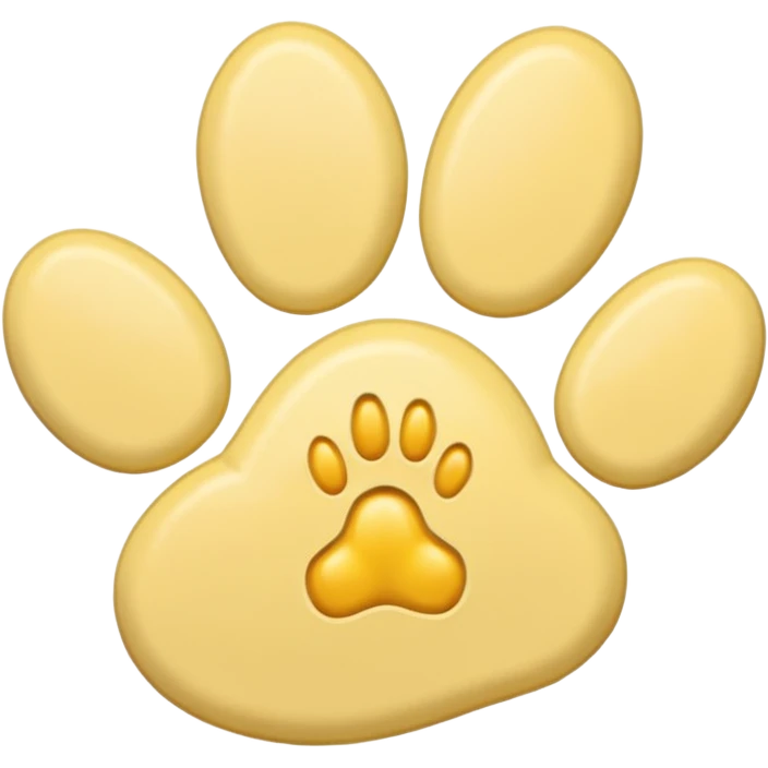 a pastel yellow pawprint emoji