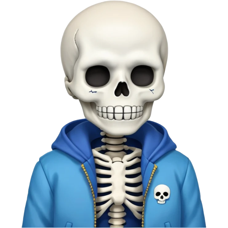 Sans from Undertale, skeleton character with blue jacket emoji