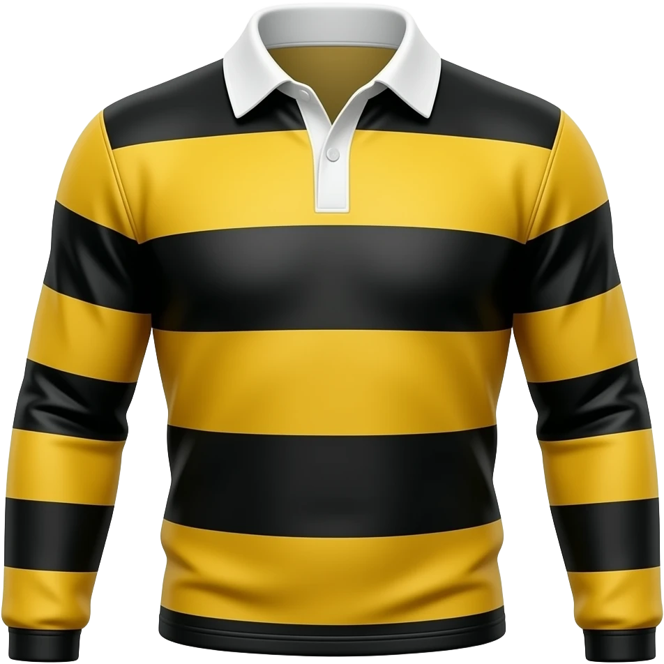 Rugby long sleeve striped sweater yellow and black with white collar emoji
