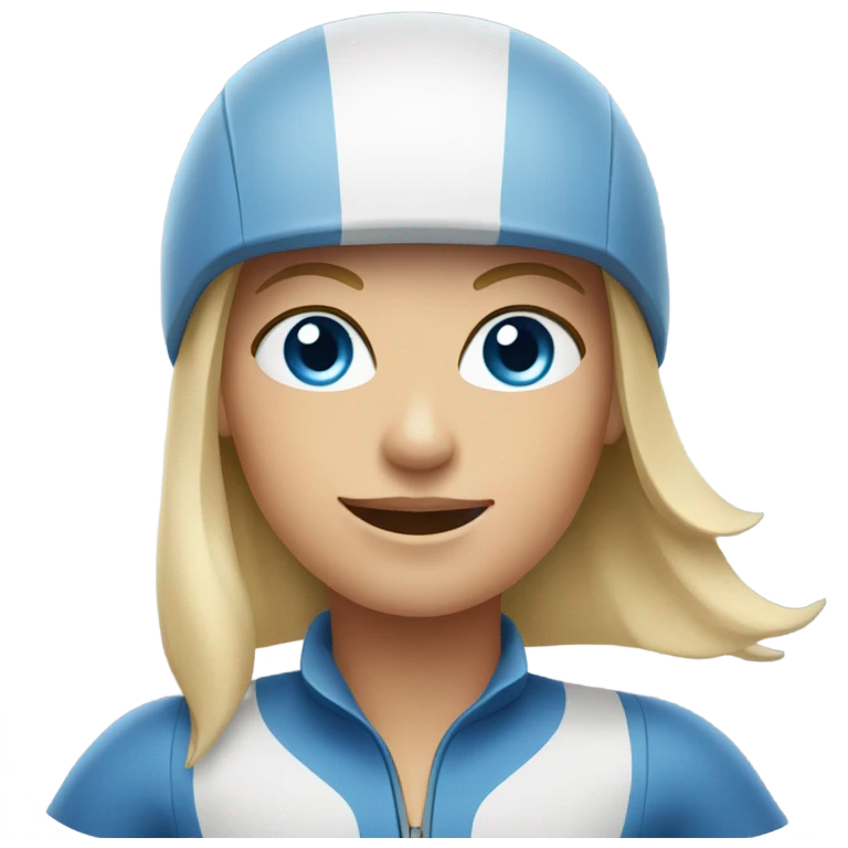 Blue eyes woman on bike emoji