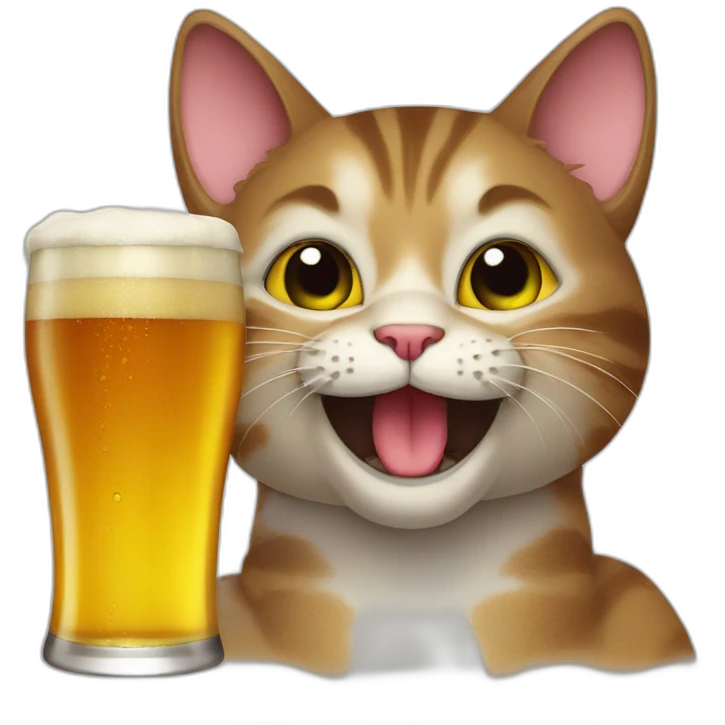 cat drink beer emoji