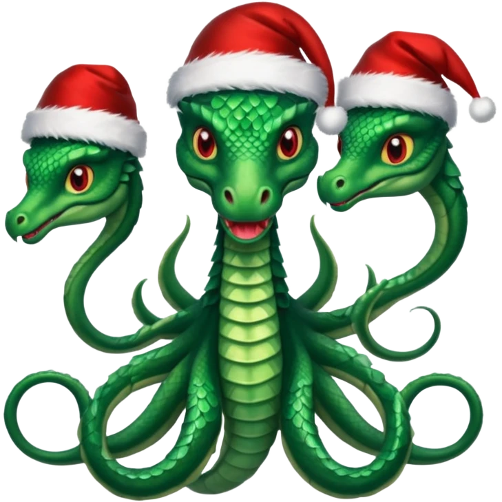 hydra, christmas hat,Seven heads emoji
