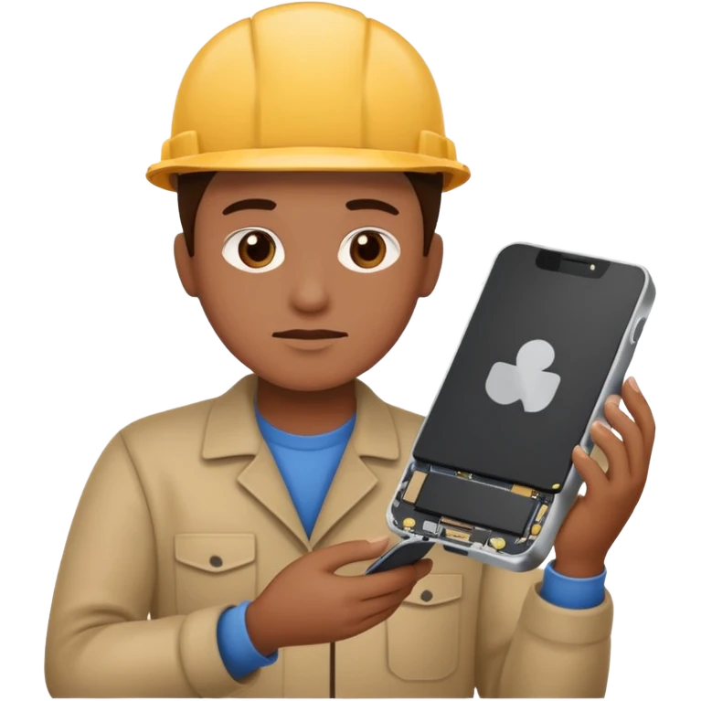 repairing an electronic device standing front emoji