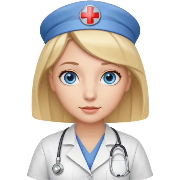 Nurse blue eyes blonde bob  emoji