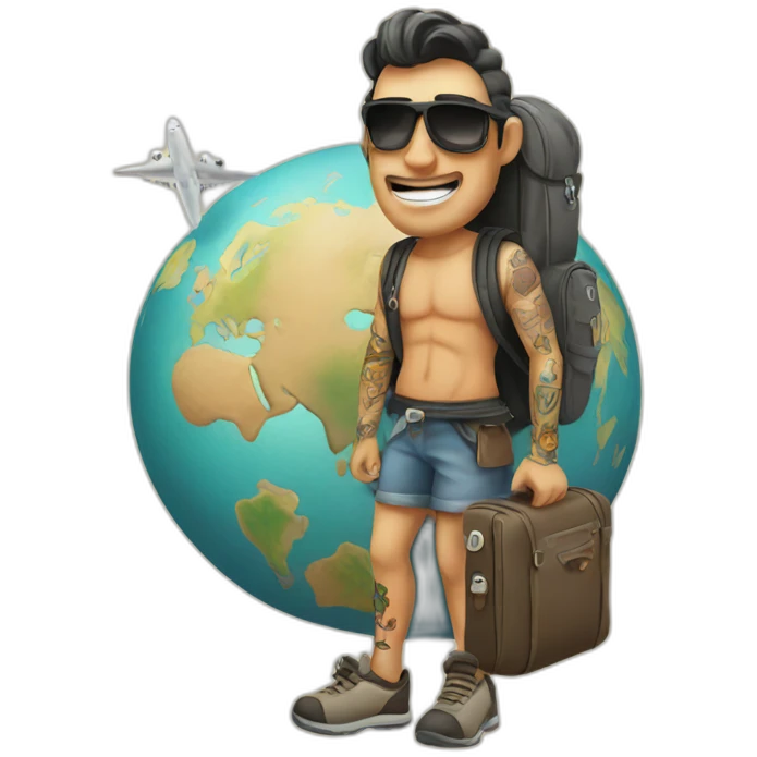 Travel tattoo man  emoji