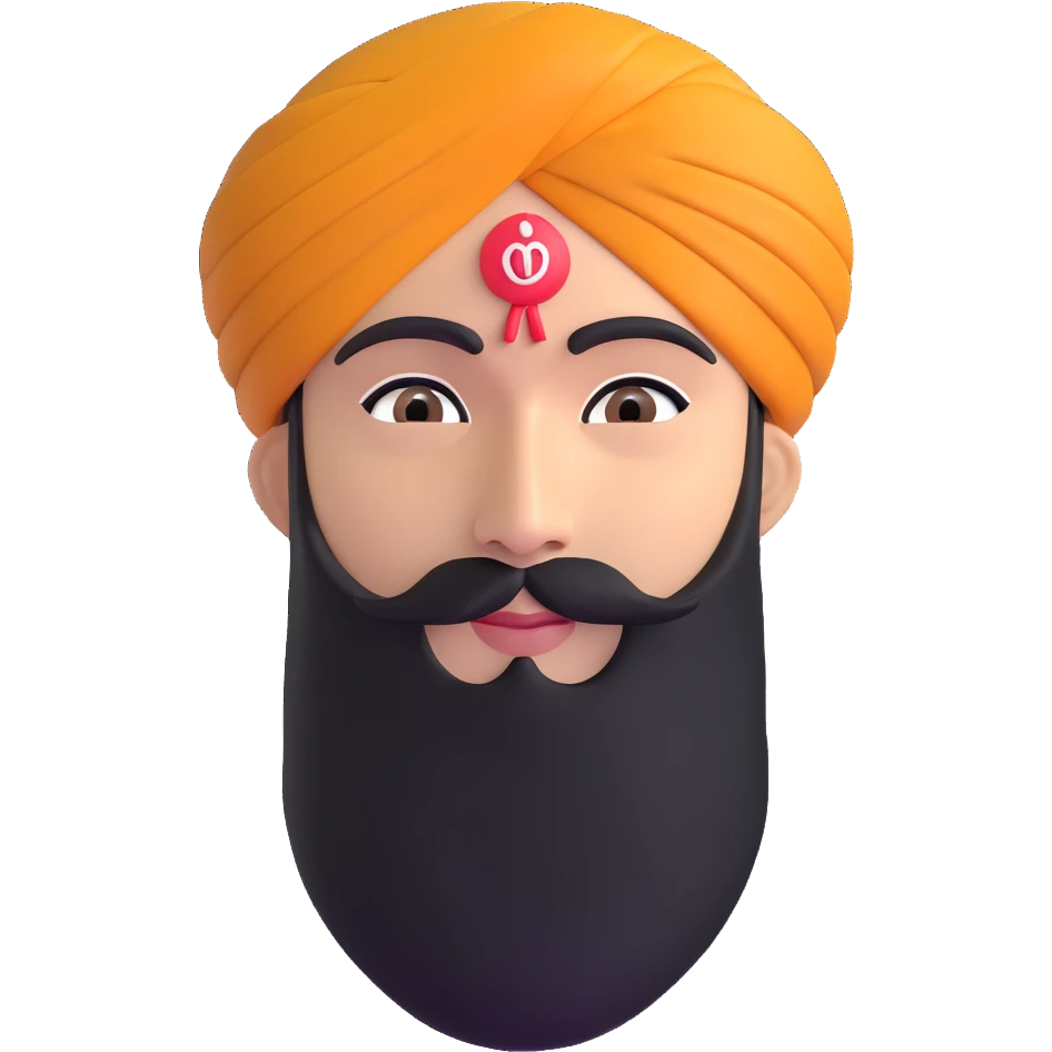 Sikh man with circular turban emoji
