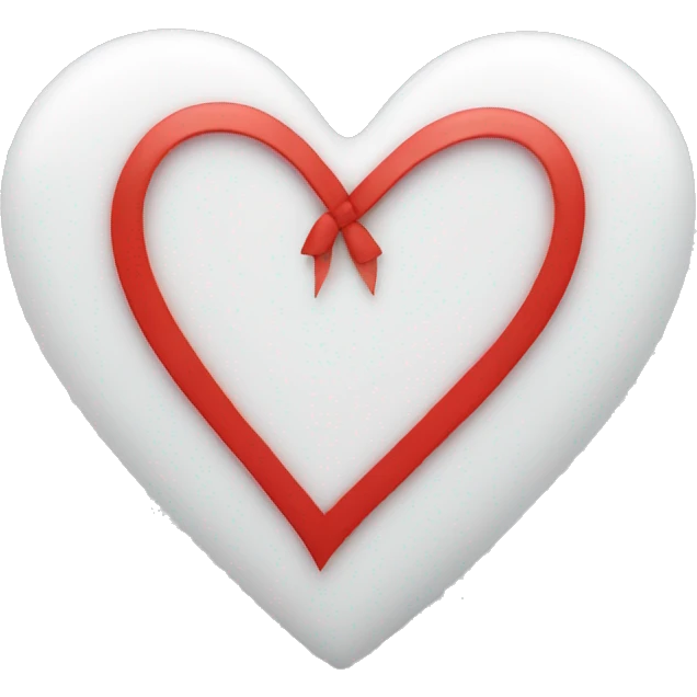 white heart with red bow emoji