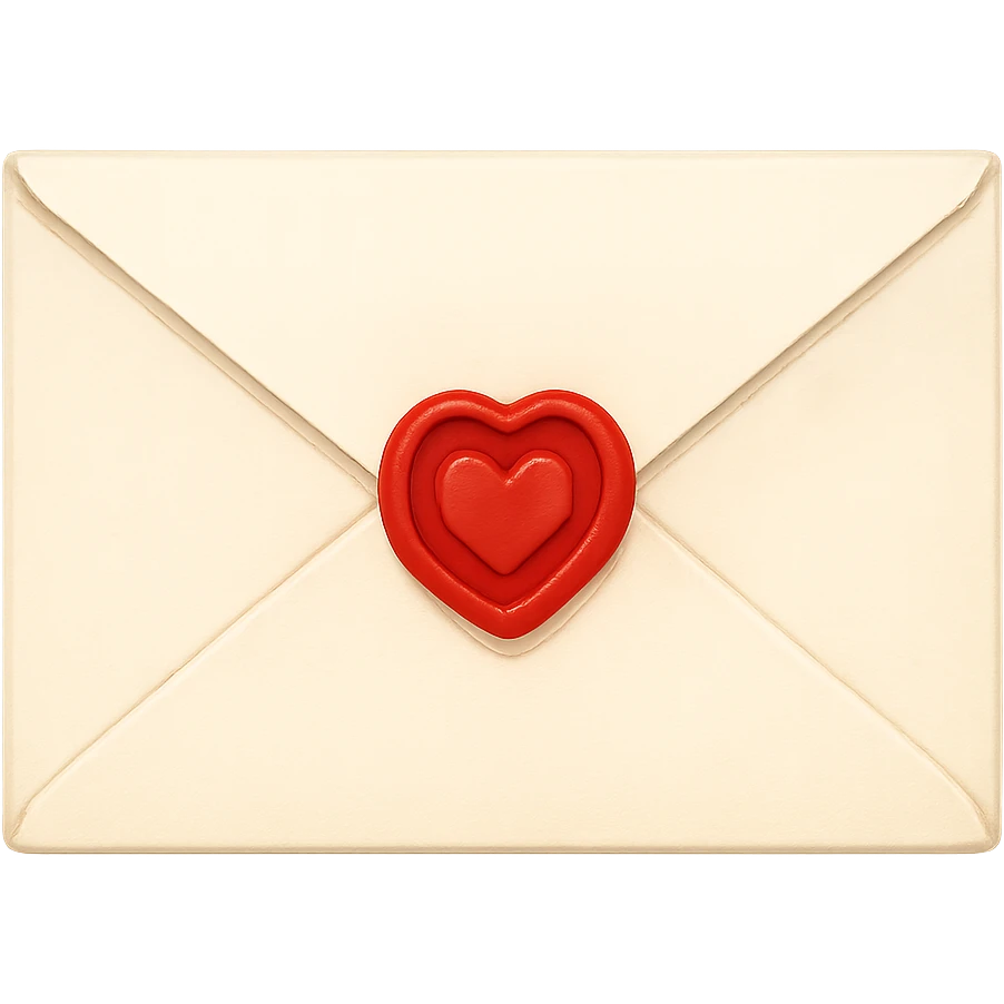 envelope with a heart seal, no background emoji