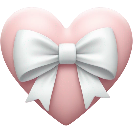 Pastel pink heart with white bow emoji