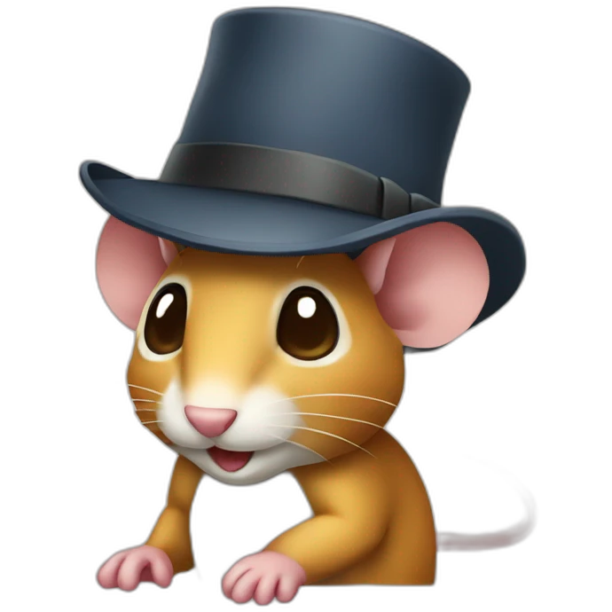 A mouse with fedora emoji