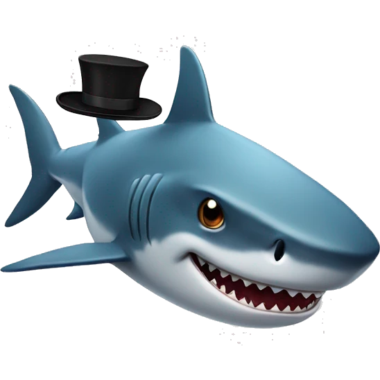 Shark with tophat emoji