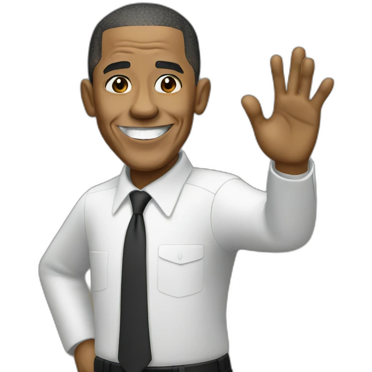 Obama waving emoji