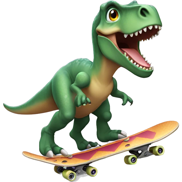 Dinosaur with skate emoji