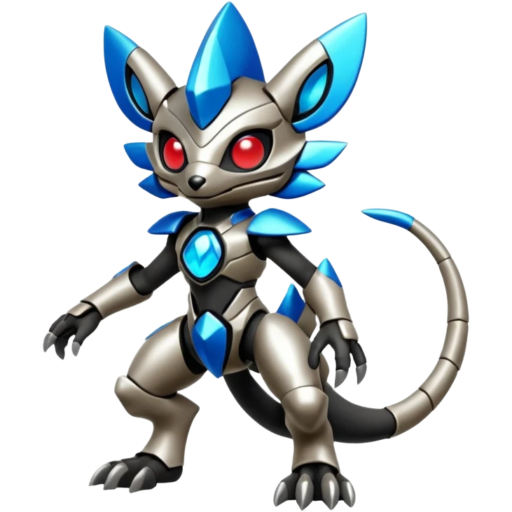 Futuristic Vernid-Primagen-Protogen-Fakémon-Pokémon-creature-fusion (full body) emoji
