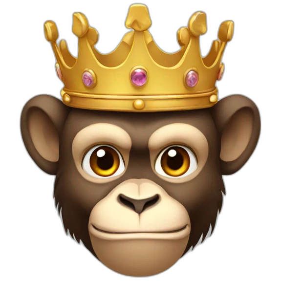 Muscular monkey with crown emoji