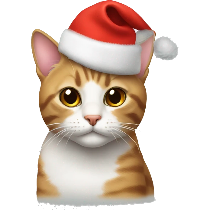 Cat wearing Christmas hat emoji