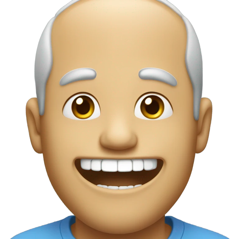 Absurdly happy man smiling with teeth emoji