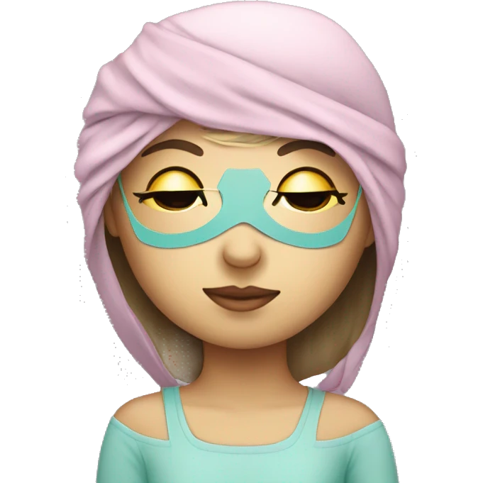 Cute girl with sleeping mask emoji