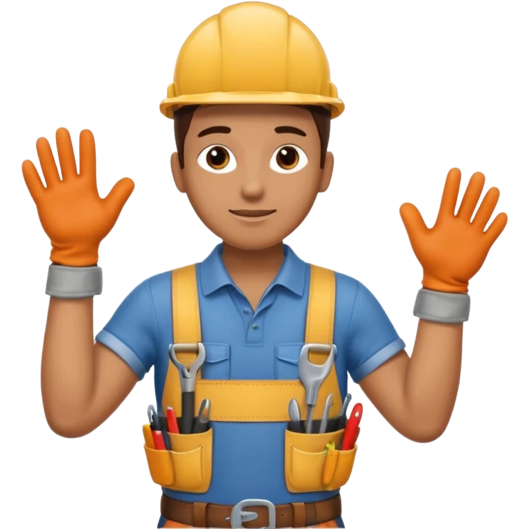 Repairs and Maintenance, tools belt, working, full body emoji