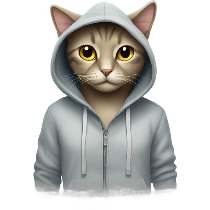 Cat wearing a hoodie emoji