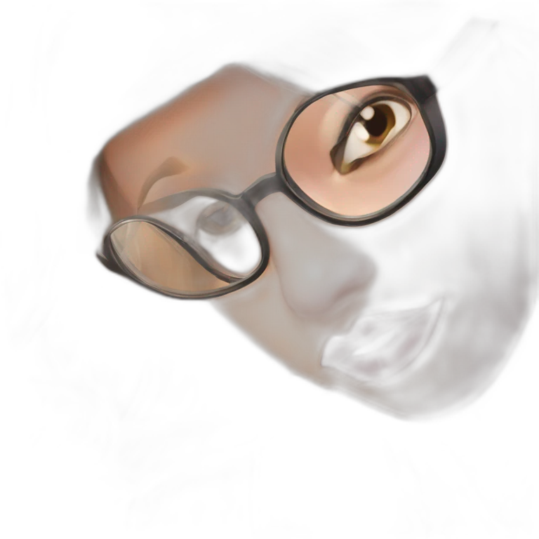 bold glasses, intimate lips emoji