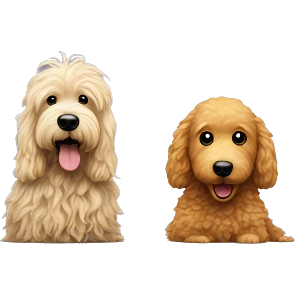 Fleas trying to attack golden doodle emoji