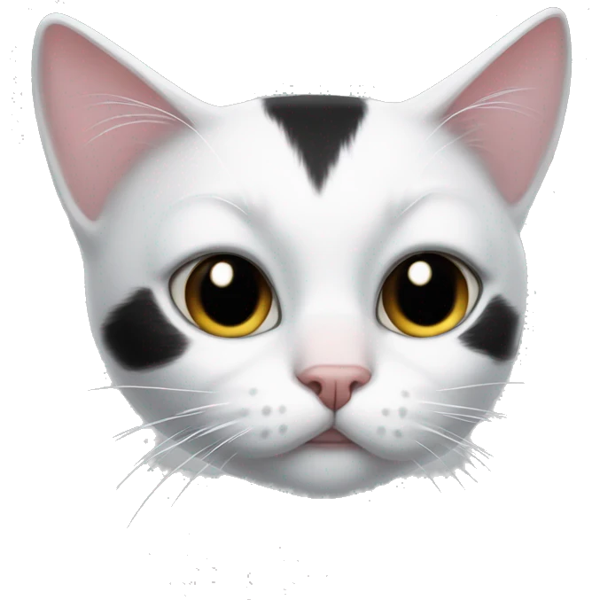 White-Black cat with a white spot in the form of a bow on the nose emoji