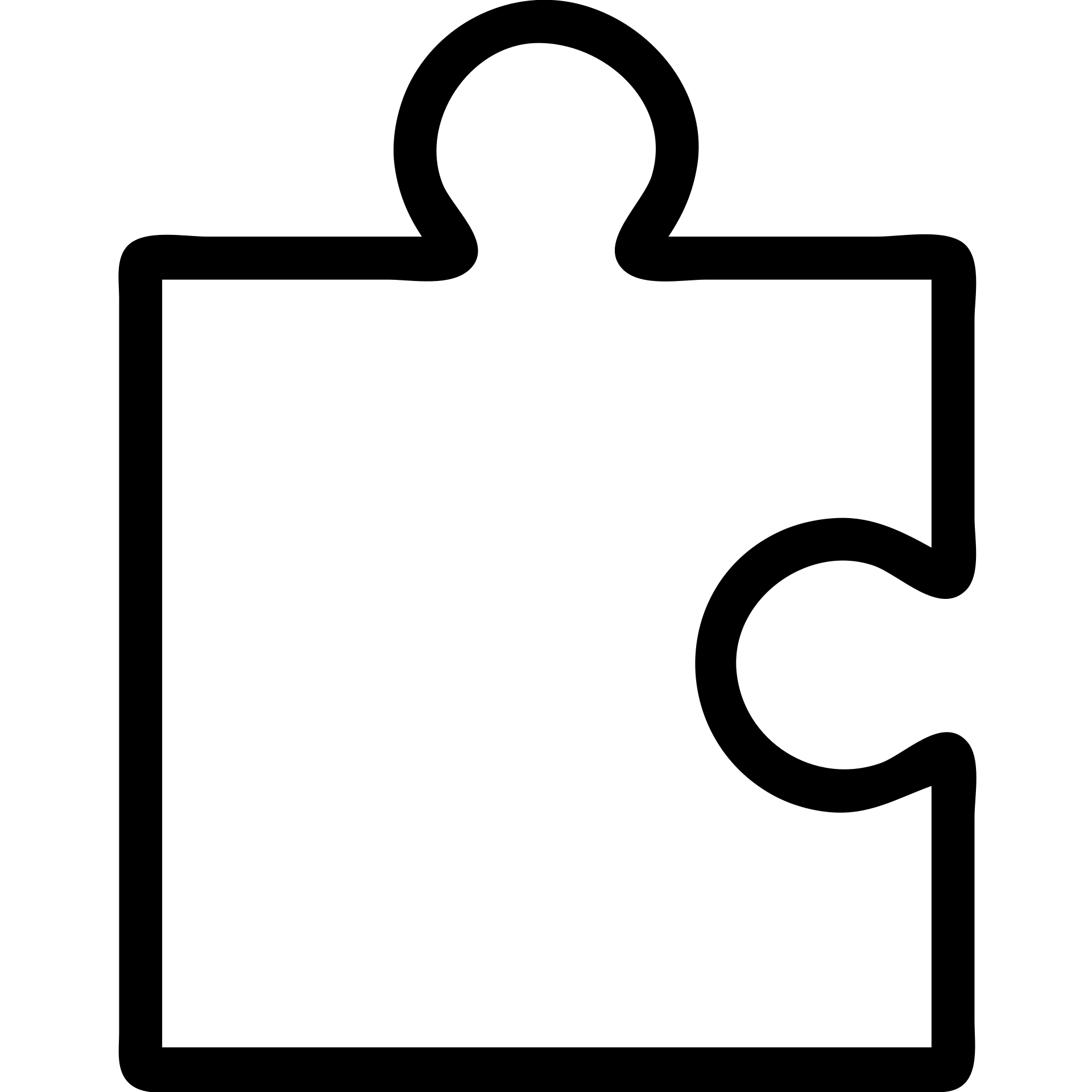 single puzzle piece icon, outlined, flat design emoji