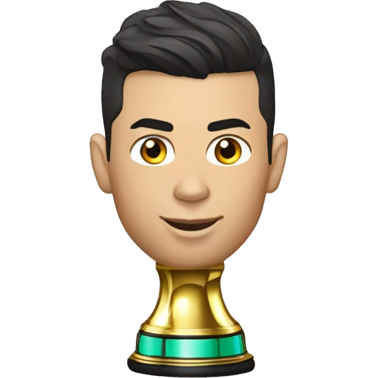 Cristiano Ronaldo con la copa del mundo emoji