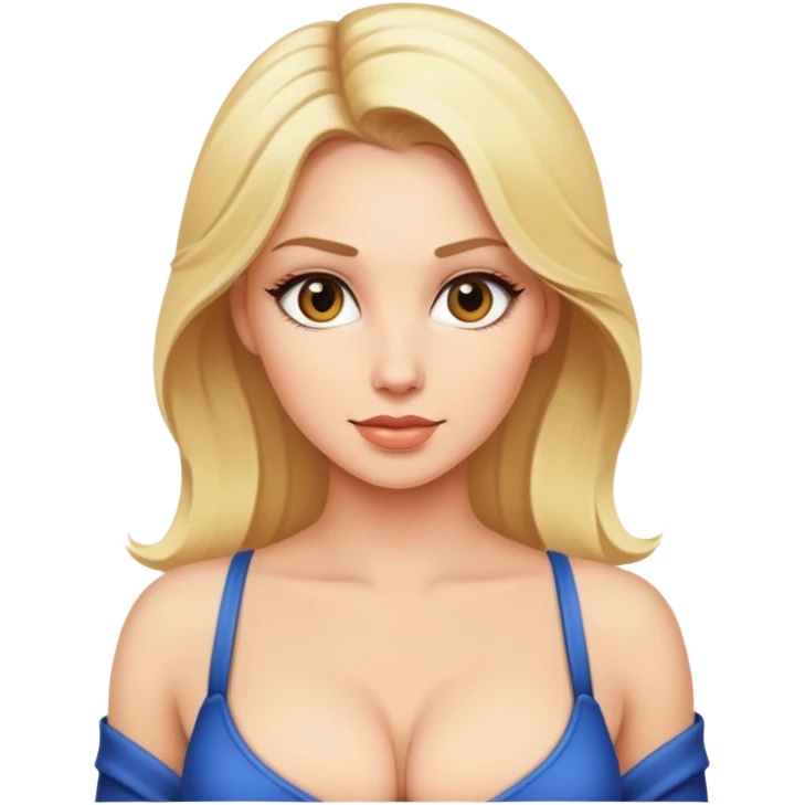 Блондинка с глубоким вырезом emoji