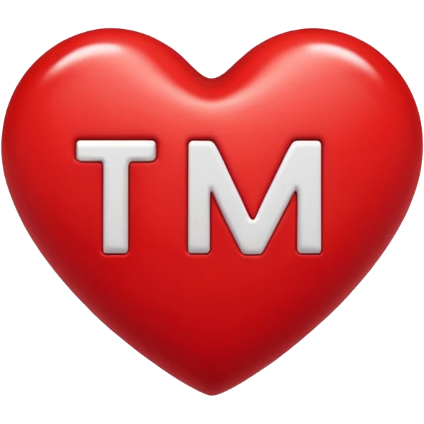 t and m initials inside a heart emoji