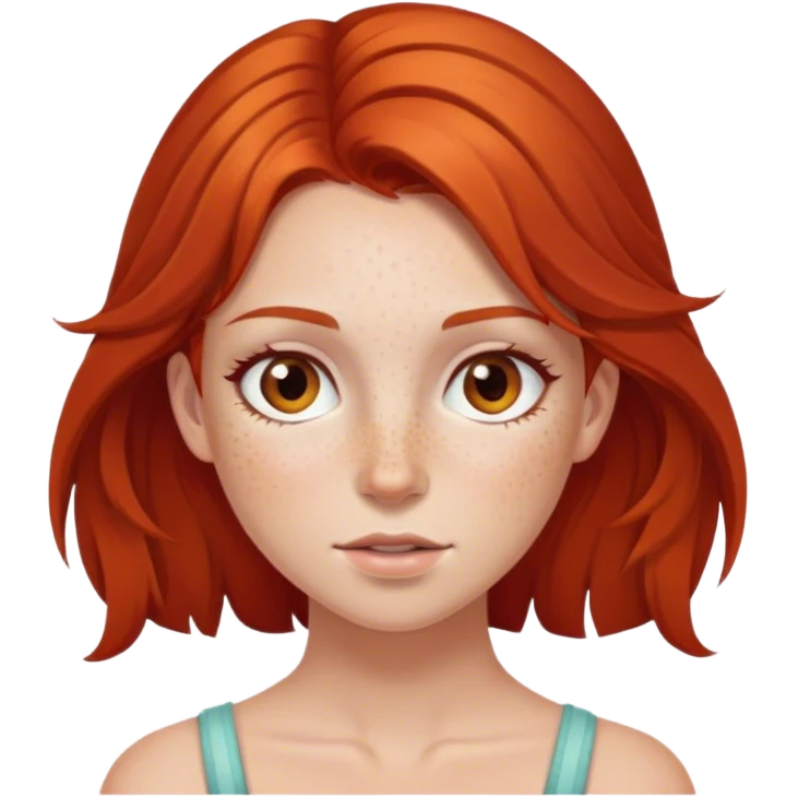 Brown eyed red head girl with freckles  emoji