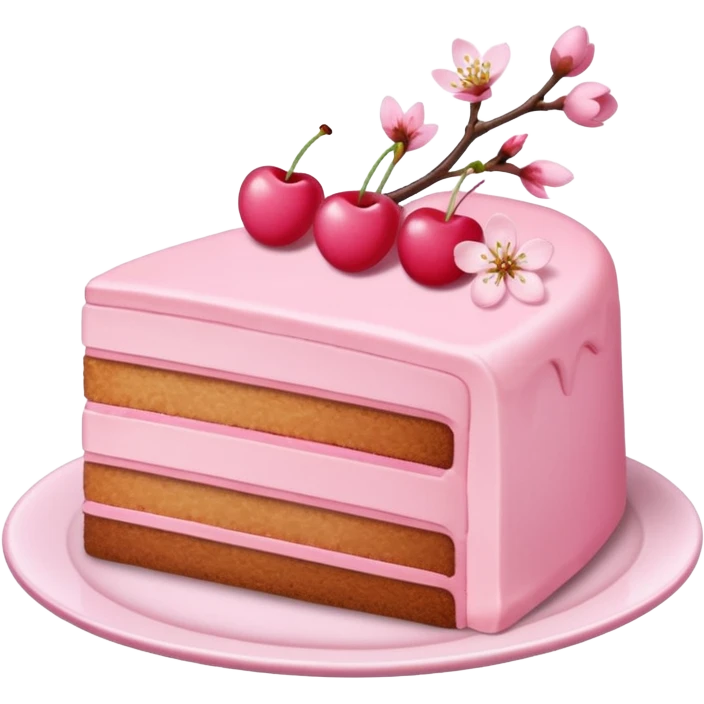 sakura cake slice emoji
