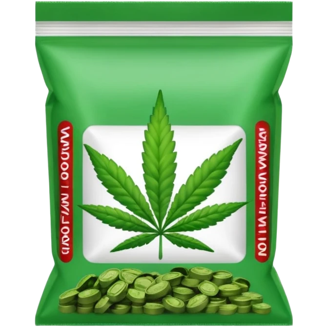 Weed pound baggie with the name Dolla Den and a logo emoji