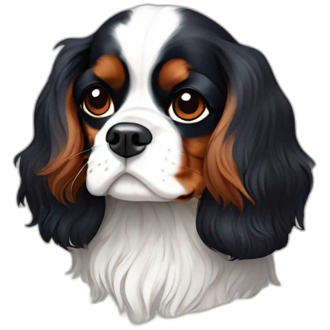 tricolor king charles cavalier spaniel emoji