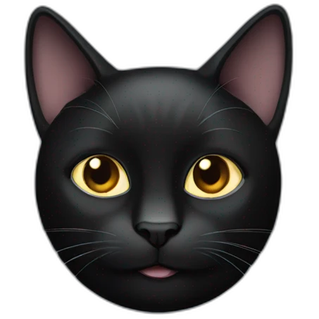 Black cat with right ear clipped emoji