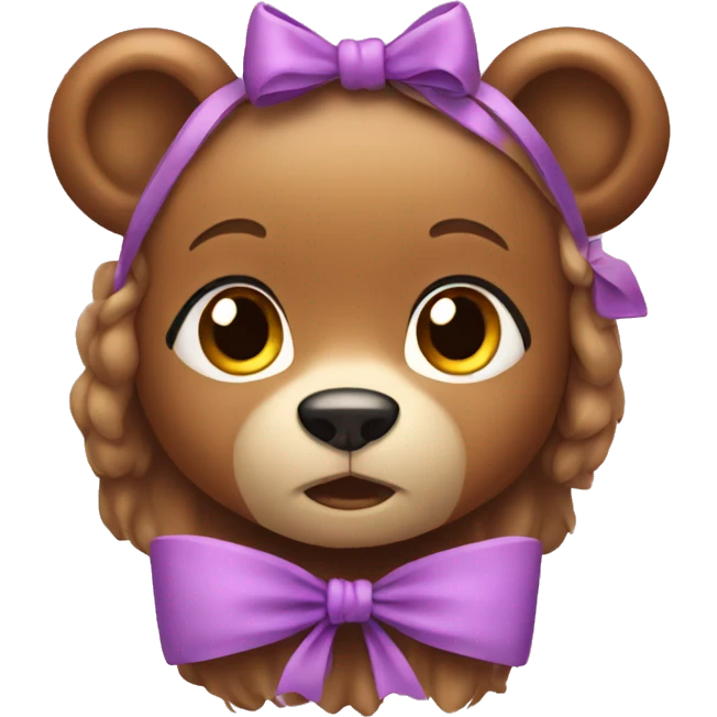 Female bear with a bow emoji
