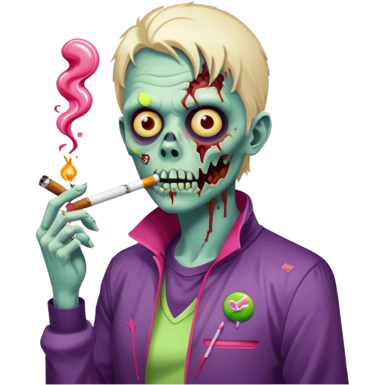 zombie in nike sports suite smoking candies emoji