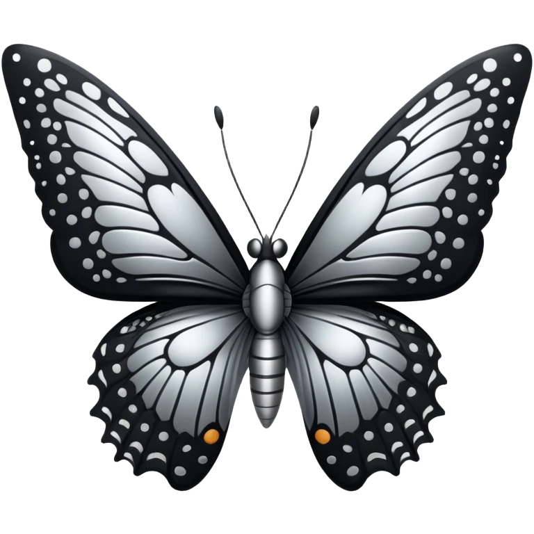 butterfly black and silver emoji