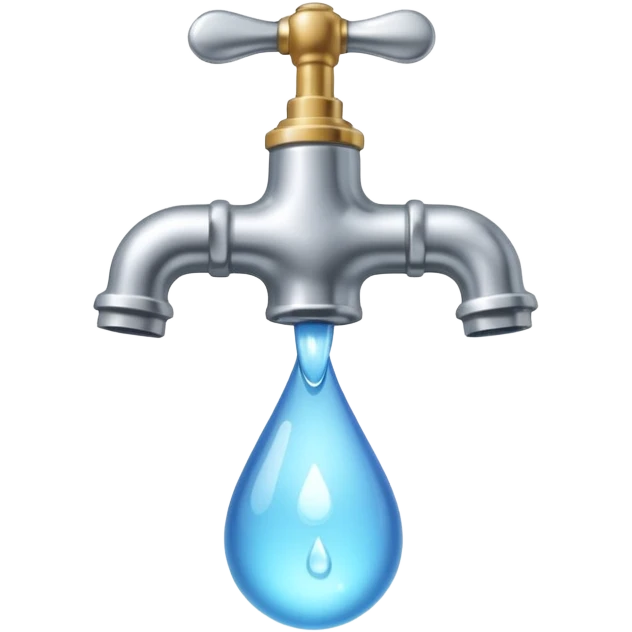 a faucet with a water droplet at the end emoji
