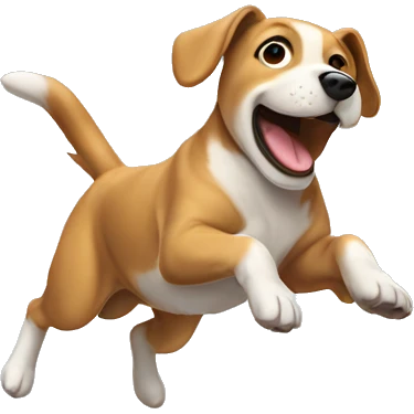 Dog jumping in a parchute emoji