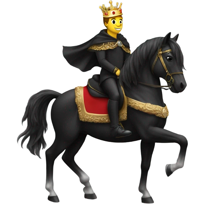 Me on an black horse with a crown on emoji