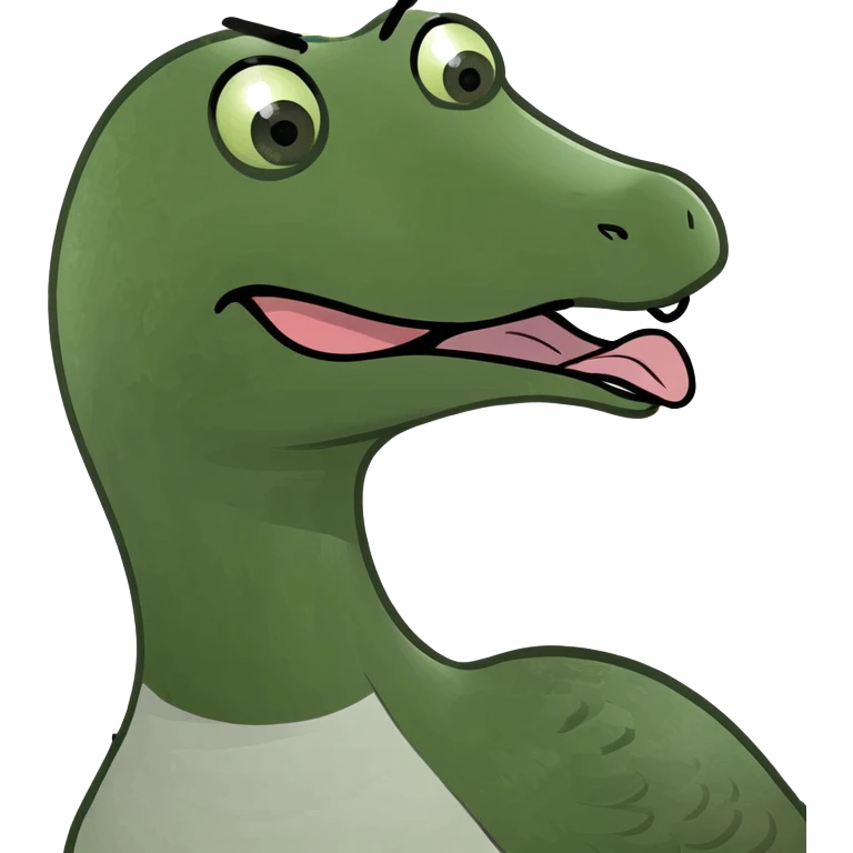Goose sticking its tongue out  emoji