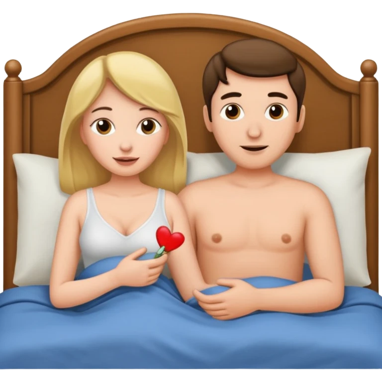 couple fucking in a bed man is putting penis in woman emoji