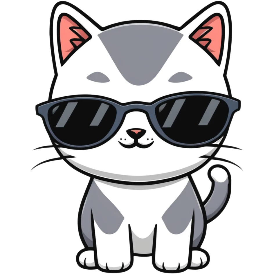 Cat with sunglasses emoji