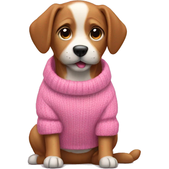 A dog with a pink sweater  emoji