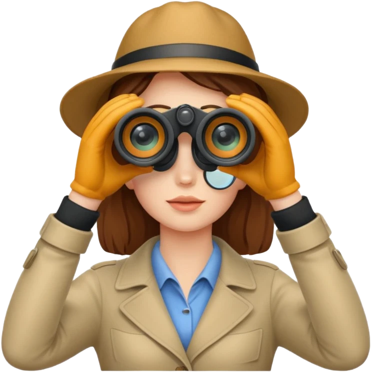 a woman looking into binoculars emoji