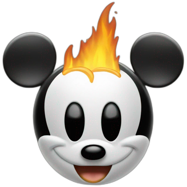 Mickey Mouse money fire emoji