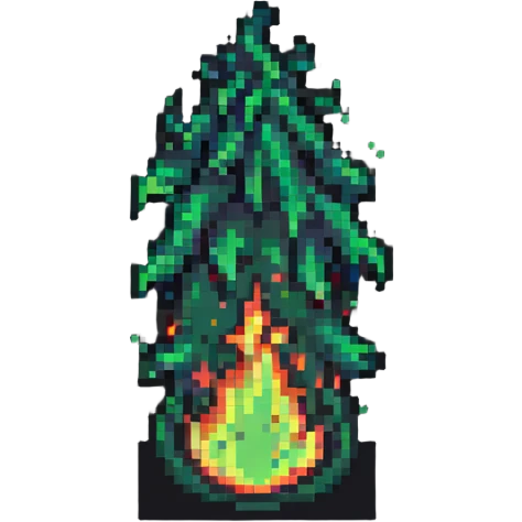 glowing green fire pixel art emoji